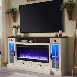 OKD Farmhouse Fireplace TV Stand