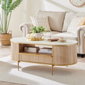 OKD Modern Luxury Fluted Coffee Table